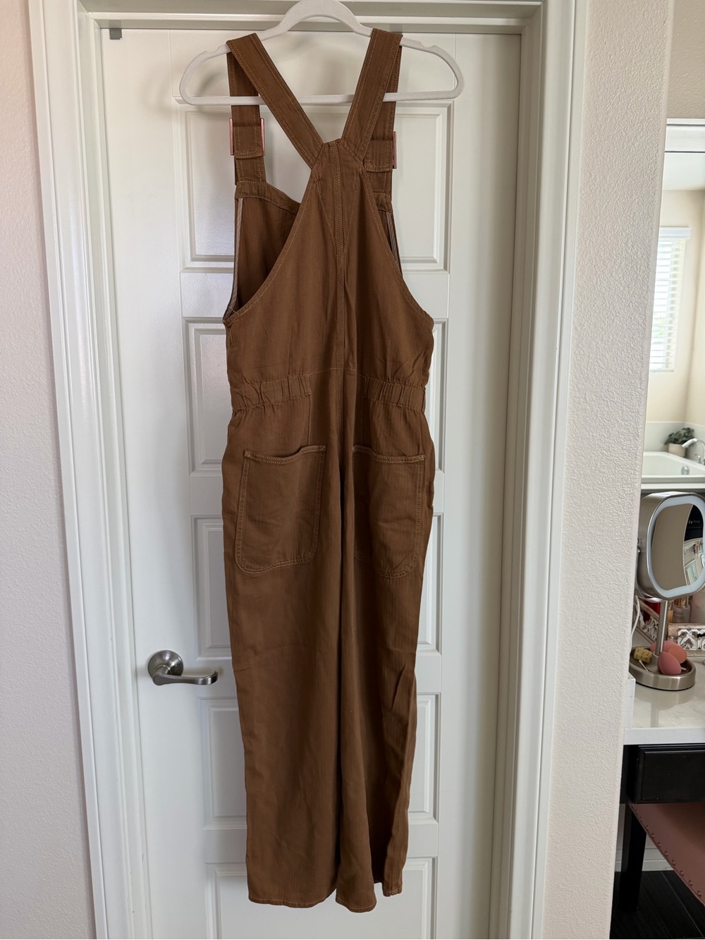 We The Free Rust-Brown Herringbone Overalls - Picture 3 of 4